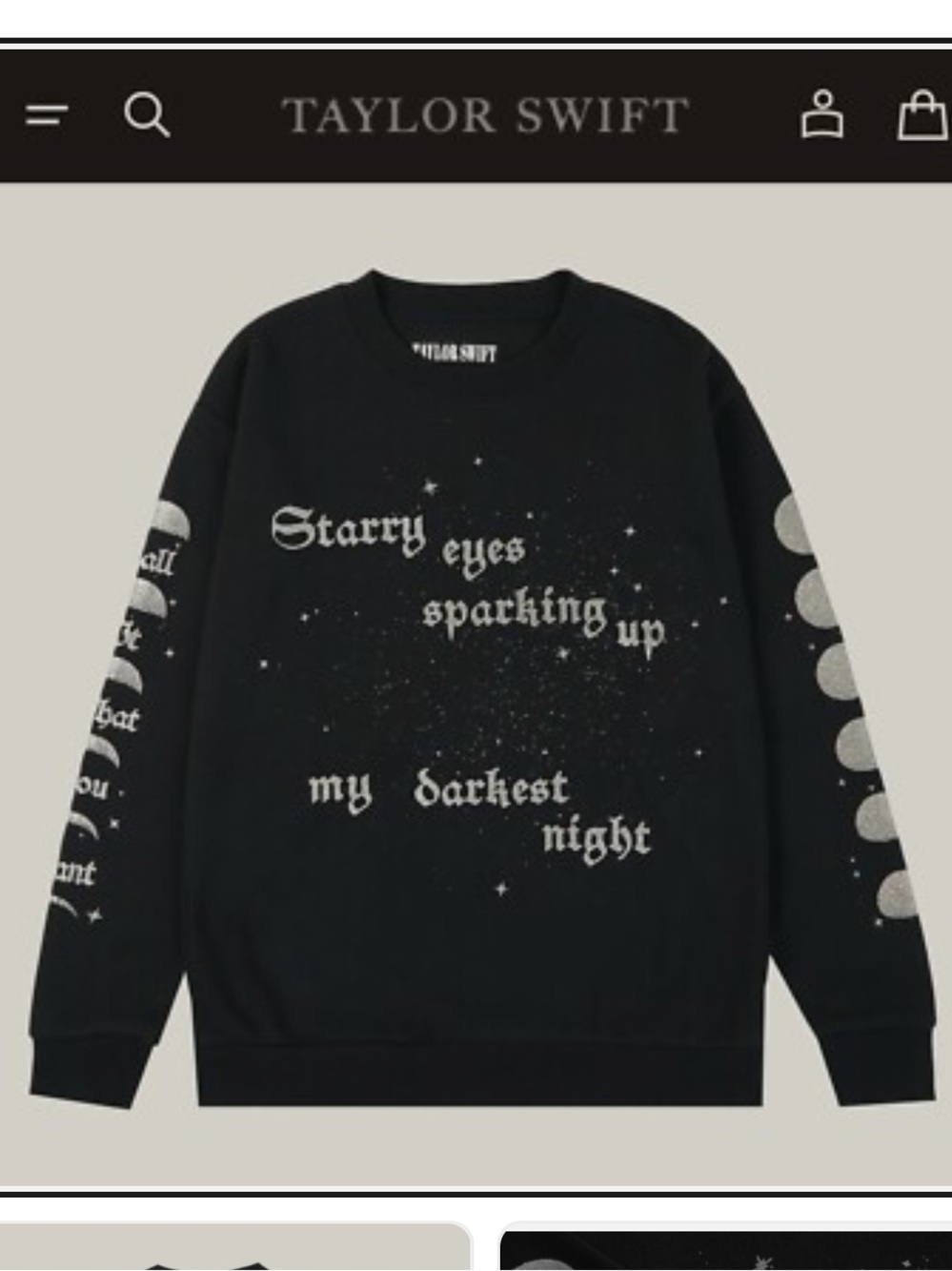 SPARKING UP MY DARKEST NIGHT CREWNECK Taylor Swift Rare Reputation Sweatshirt